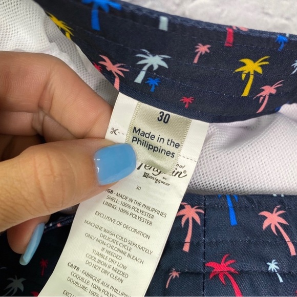NWOT {Original Penguin} Palm Tree Swim Trunks - Picture 6 of 8